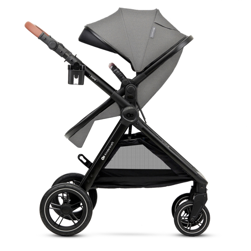KINDERKRAFT - Multifunktionel barnevogn 3-i-1 ESME Moonlight grå + autostol MINK PRO