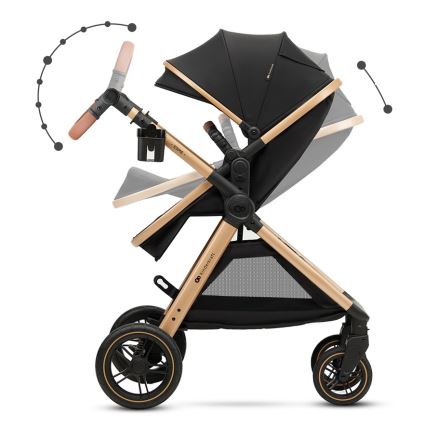 KINDERKRAFT - Multifunktionel barnevogn 3-i-1 ESME Pure sort + autostol MINK PRO