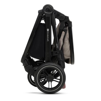 KINDERKRAFT - Multifunktionel barnevogn 3-i-1 ESME Sandbeige + autostol MINK PRO
