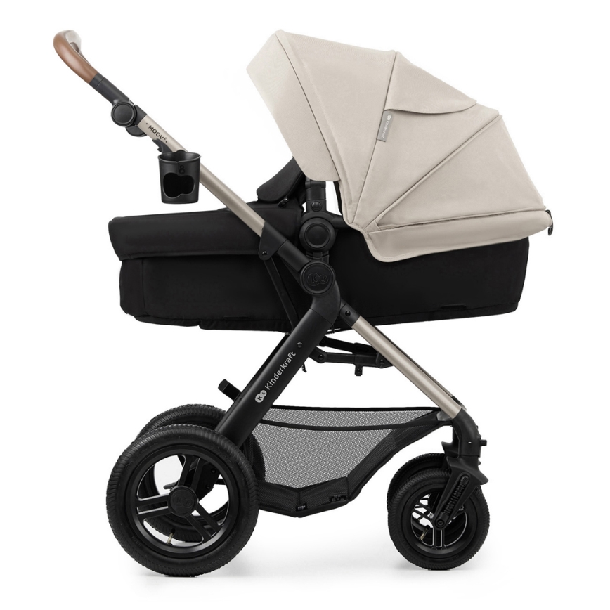 KINDERKRAFT - Multifunktionel barnevogn 3-i-1 MOOV 2 AIR Moonlight grå + autostol MINK PRO