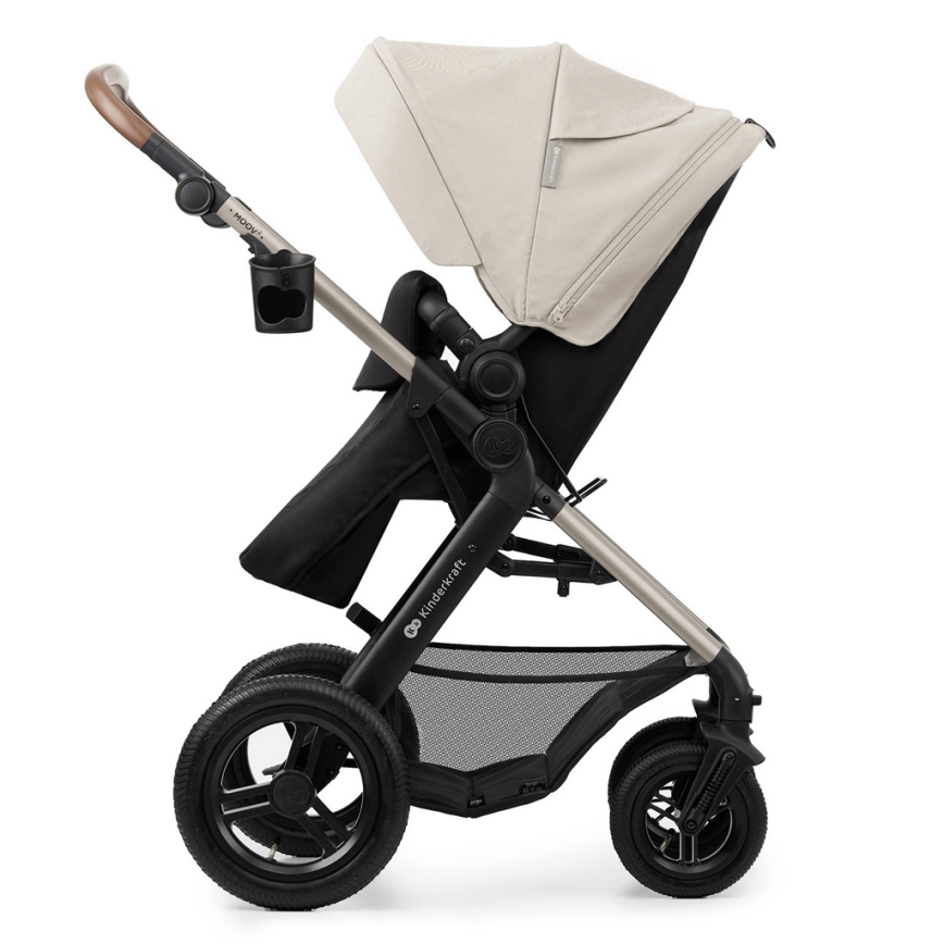 KINDERKRAFT - Multifunktionel barnevogn 3-i-1 MOOV 2 AIR Moonlight grå + autostol MINK PRO