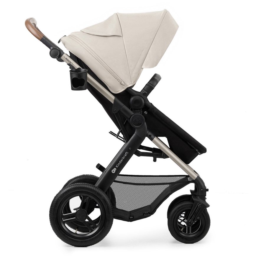 KINDERKRAFT - Multifunktionel barnevogn 3-i-1 MOOV 2 AIR Moonlight grå + autostol MINK PRO
