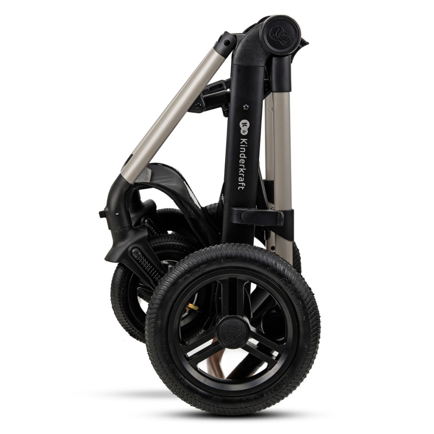 KINDERKRAFT - Multifunktionel barnevogn 3-i-1 MOOV 2 AIR Moonlight grå + autostol MINK PRO
