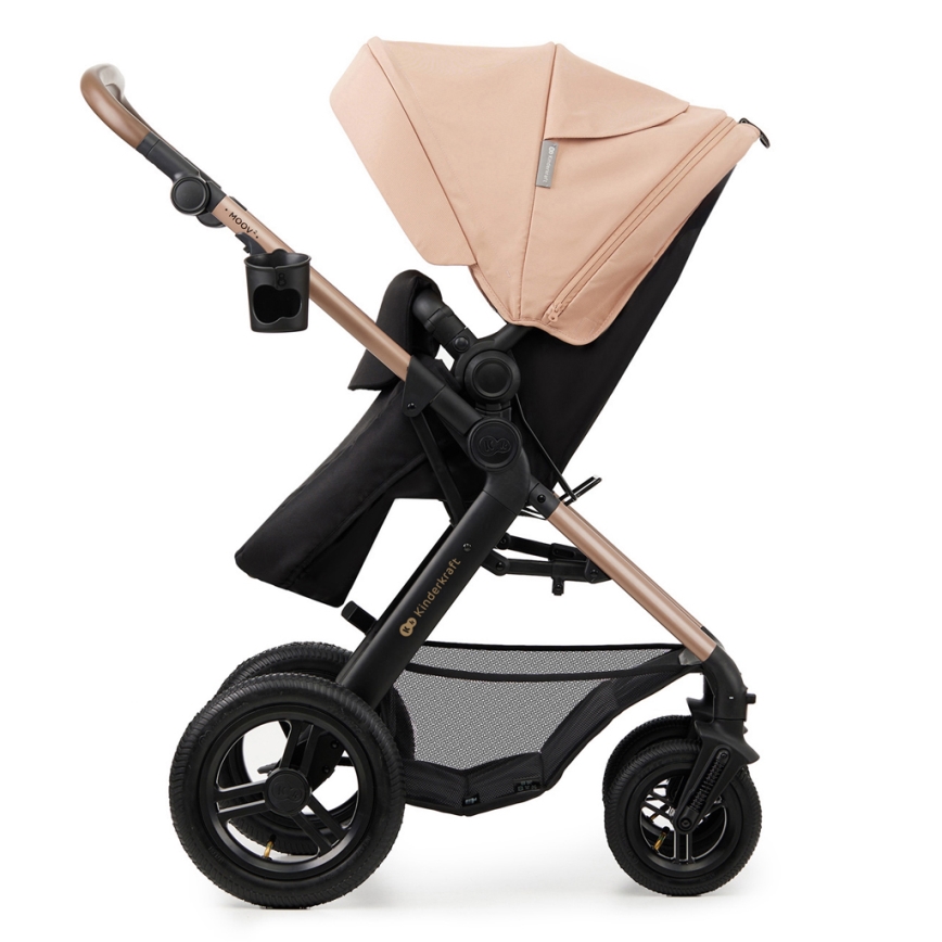 KINDERKRAFT-Multifunktionel barnevogn 3-i-1 MOOV 2 AIR Sandbeige + autostol MINK PRO