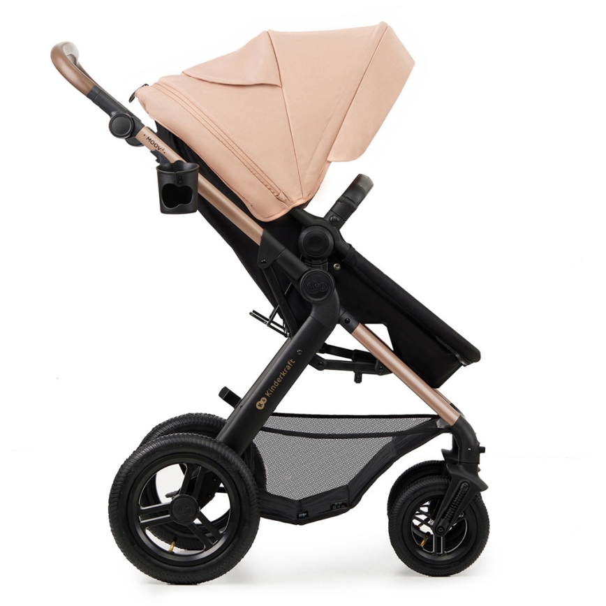 KINDERKRAFT-Multifunktionel barnevogn 3-i-1 MOOV 2 AIR Sandbeige + autostol MINK PRO