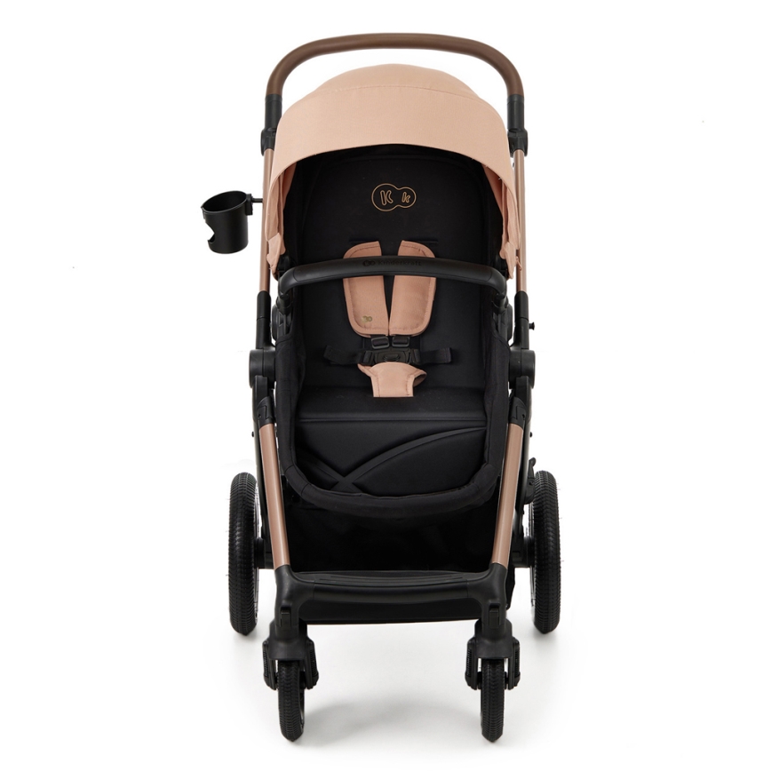 KINDERKRAFT-Multifunktionel barnevogn 3-i-1 MOOV 2 AIR Sandbeige + autostol MINK PRO