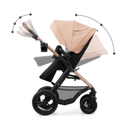 KINDERKRAFT-Multifunktionel barnevogn 3-i-1 MOOV 2 AIR Sandbeige + autostol MINK PRO