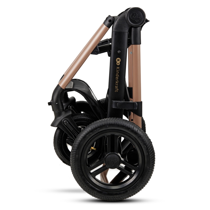KINDERKRAFT-Multifunktionel barnevogn 3-i-1 MOOV 2 AIR Sandbeige + autostol MINK PRO