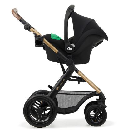 KINDERKRAFT-Multifunktionel barnevogn 3-i-1 MOOV 2 AIR sort + autostol MINK PRO