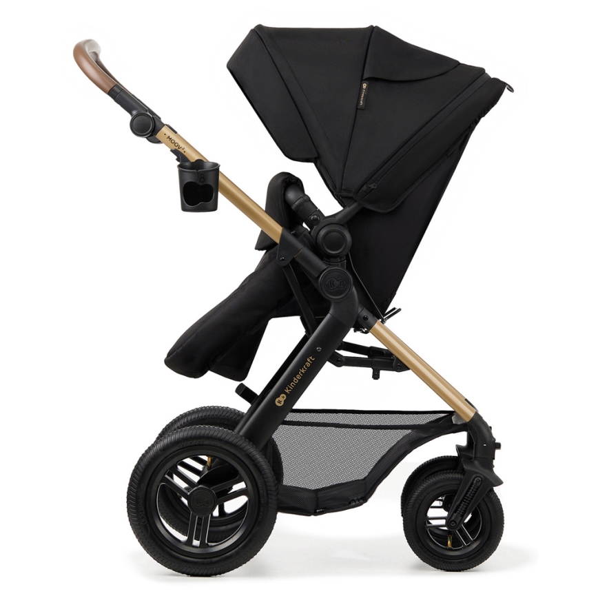 KINDERKRAFT-Multifunktionel barnevogn 3-i-1 MOOV 2 AIR sort + autostol MINK PRO