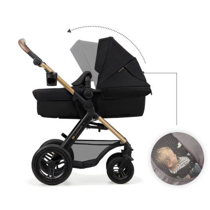 KINDERKRAFT-Multifunktionel barnevogn 3-i-1 MOOV 2 AIR sort + autostol MINK PRO