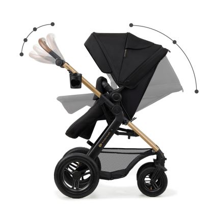 KINDERKRAFT-Multifunktionel barnevogn 3-i-1 MOOV 2 AIR sort + autostol MINK PRO
