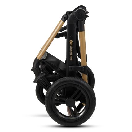 KINDERKRAFT-Multifunktionel barnevogn 3-i-1 MOOV 2 AIR sort + autostol MINK PRO