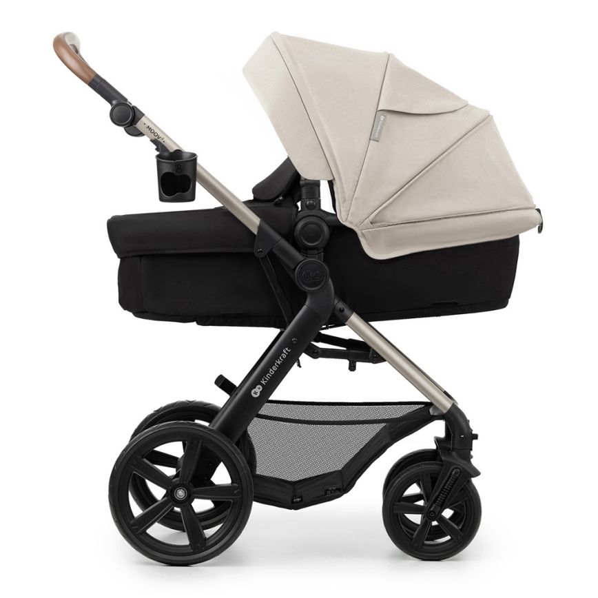 KINDERKRAFT-Multifunktionel barnevogn 3-i-1 MOOV 2 Moonlight grå + autostol MINK PRO