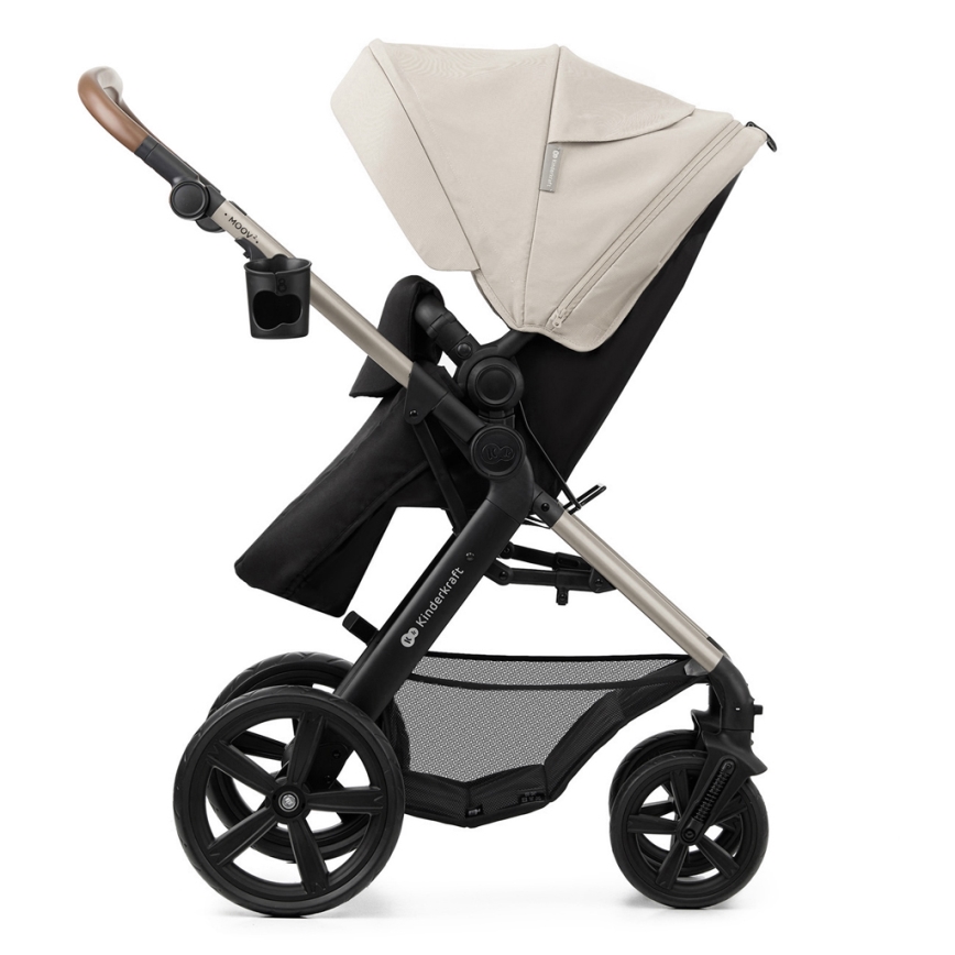KINDERKRAFT-Multifunktionel barnevogn 3-i-1 MOOV 2 Moonlight grå + autostol MINK PRO