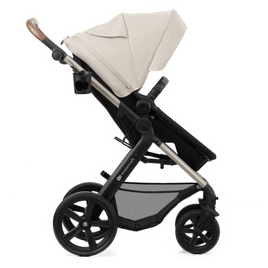 KINDERKRAFT-Multifunktionel barnevogn 3-i-1 MOOV 2 Moonlight grå + autostol MINK PRO