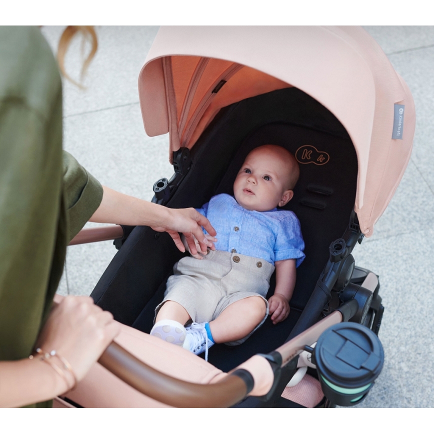 KINDERKRAFT - Multifunktionel barnevogn 3-i-1 MOOV 2 Sandbeige + autostol MINK PRO
