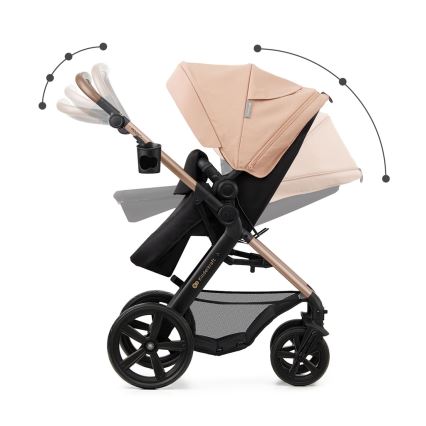 KINDERKRAFT - Multifunktionel barnevogn 3-i-1 MOOV 2 Sandbeige + autostol MINK PRO