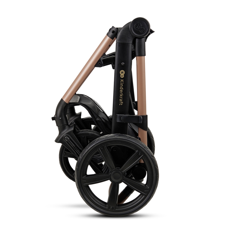 KINDERKRAFT - Multifunktionel barnevogn 3-i-1 MOOV 2 Sandbeige + autostol MINK PRO