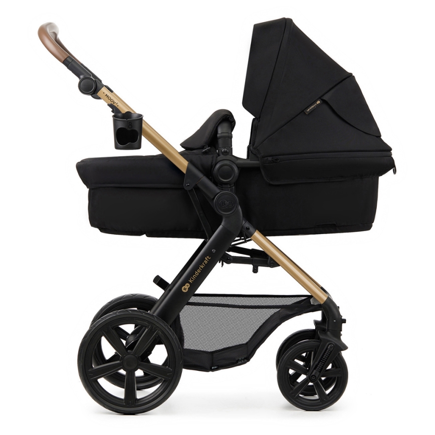 KINDERKRAFT - Multifunktionel barnevogn 3-i-1 MOOV 2 sort + autostol MINK PRO