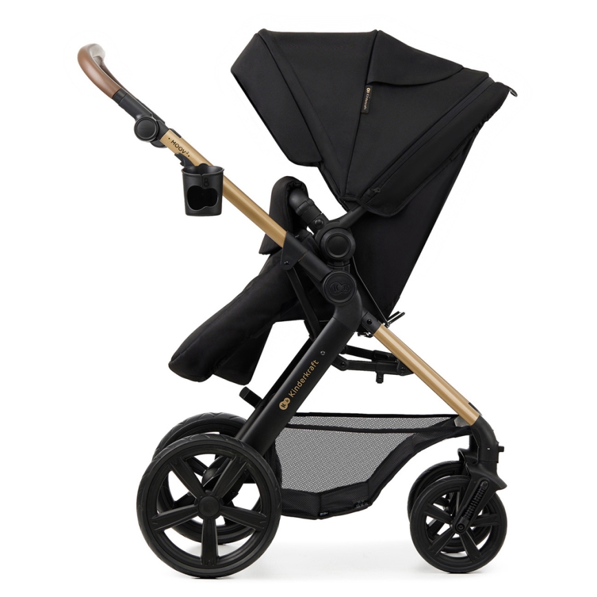 KINDERKRAFT - Multifunktionel barnevogn 3-i-1 MOOV 2 sort + autostol MINK PRO