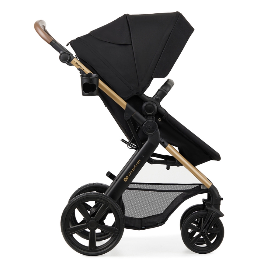 KINDERKRAFT - Multifunktionel barnevogn 3-i-1 MOOV 2 sort + autostol MINK PRO