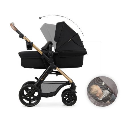 KINDERKRAFT - Multifunktionel barnevogn 3-i-1 MOOV 2 sort + autostol MINK PRO
