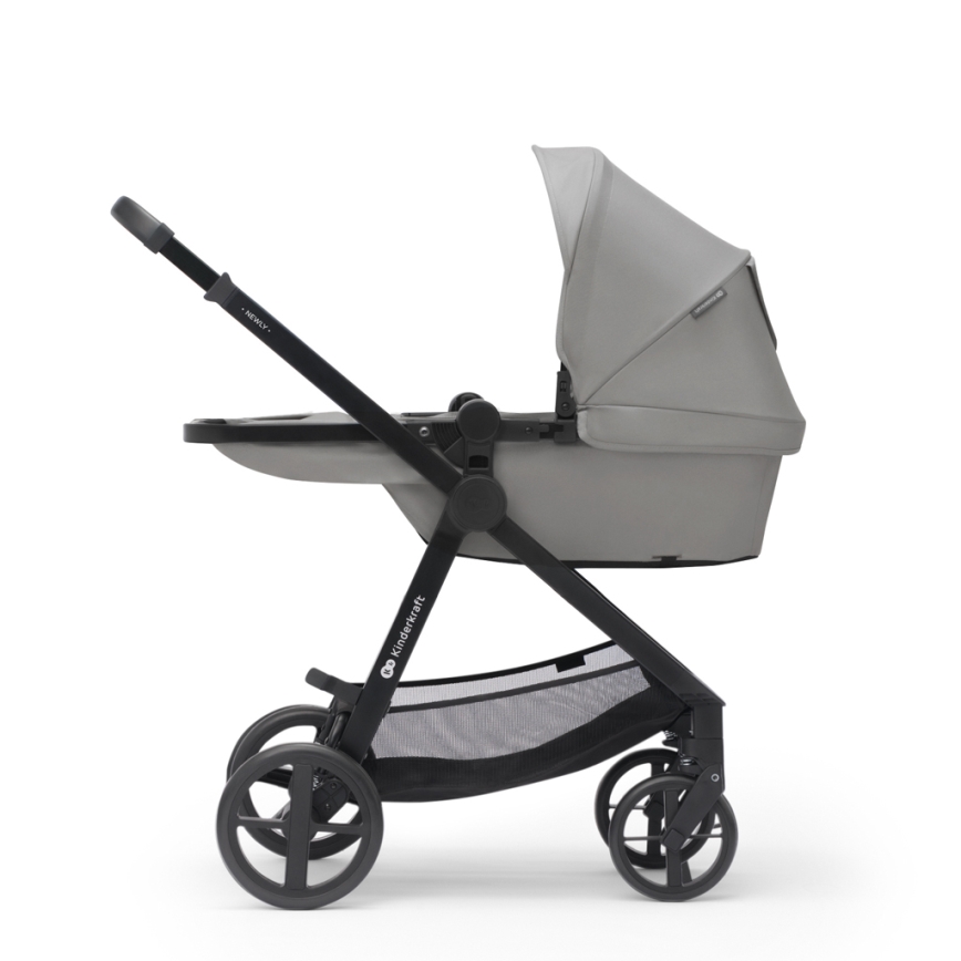 KINDERKRAFT - Multifunktionel barnevogn 3-i-1 NEWLY grå  + autostol MINK PRO