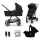 KINDERKRAFT - Multifunktionel barnevogn 3-i-1 NEWLY Klassisk sort  + autostol MINK PRO