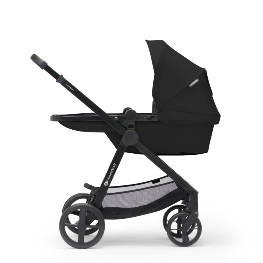 KINDERKRAFT - Multifunktionel barnevogn 3-i-1 NEWLY Klassisk sort  + autostol MINK PRO
