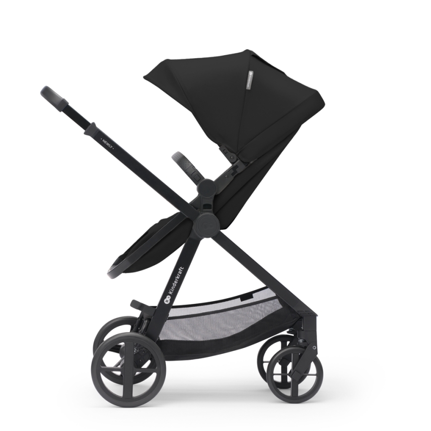 KINDERKRAFT - Multifunktionel barnevogn 3-i-1 NEWLY Klassisk sort  + autostol MINK PRO
