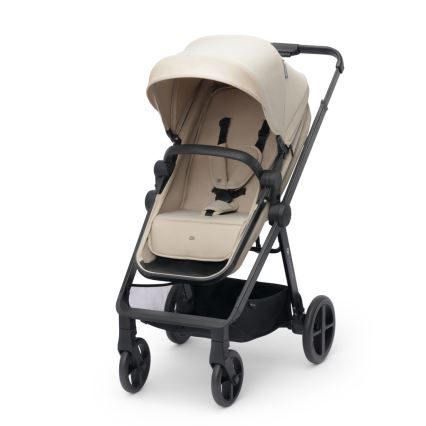 KINDERKRAFT - Multifunktionel barnevogn 4-i-1 NEWLY Klassisk beige + autostol MINK PRO med base ISOFIX