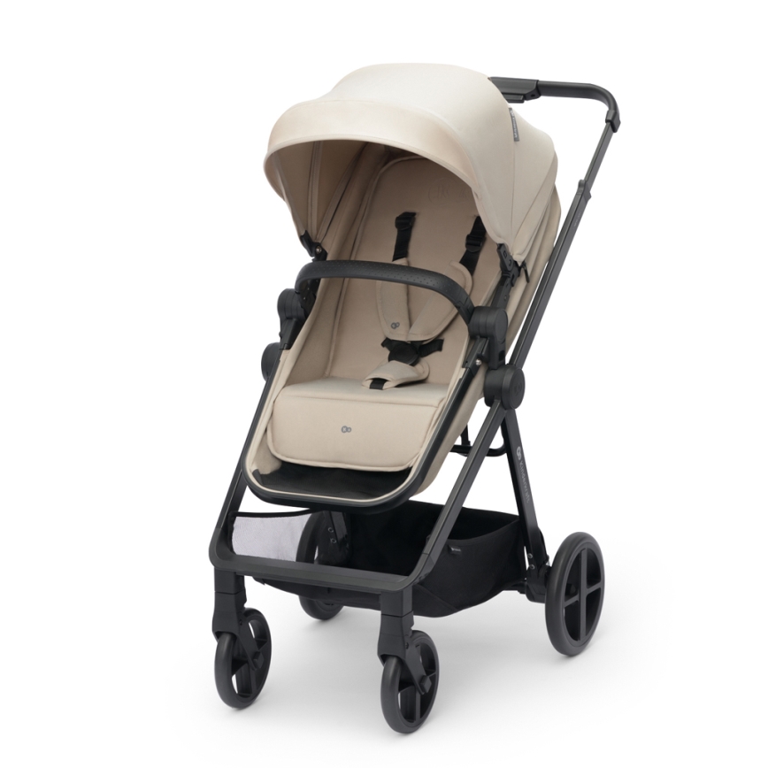 KINDERKRAFT - Multifunktionel barnevogn 4-i-1 NEWLY Klassisk beige + autostol MINK PRO med base ISOFIX