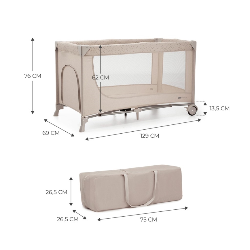 KINDERKRAFT - Rejseseng JOY 2 beige