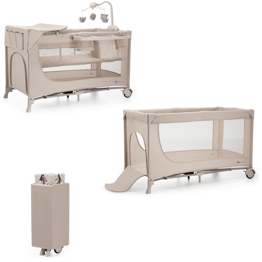 KINDERKRAFT - Rejseseng JOY 2 med tilbehør beige