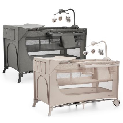 KINDERKRAFT - Rejseseng JOY 2 med tilbehør beige