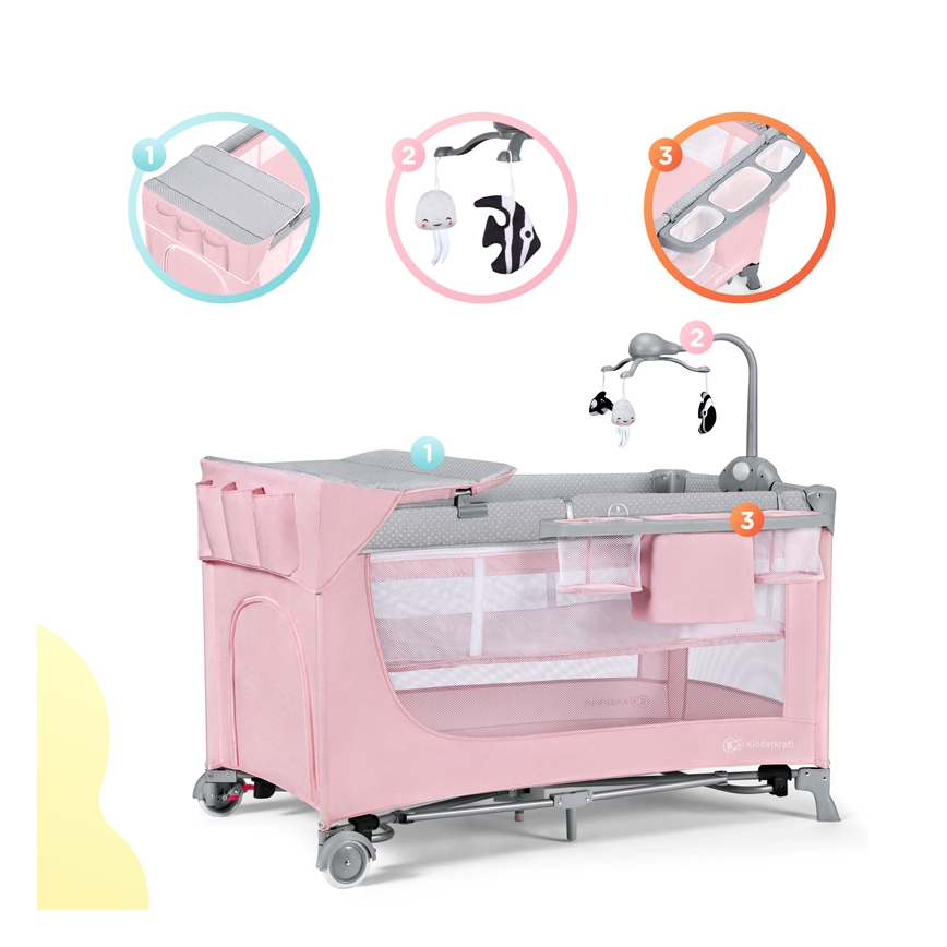 KINDERKRAFT - Rejseseng LEODY pink