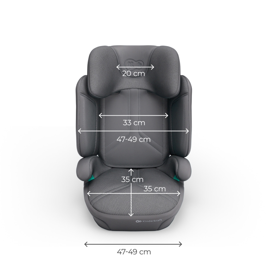 KINDERKRAFT - Sammenfoldelig autostol XPAND 2 PRO 100-150 cm grå