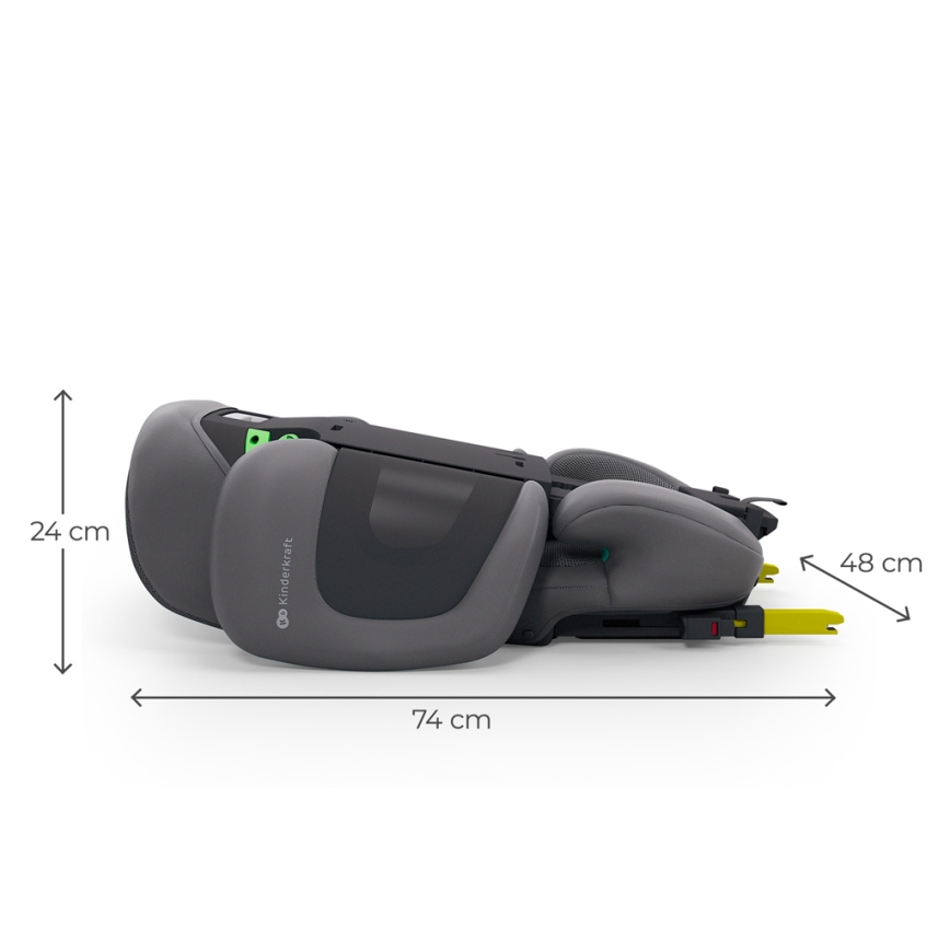 KINDERKRAFT - Sammenfoldelig autostol XPAND 2 PRO 100-150 cm grå