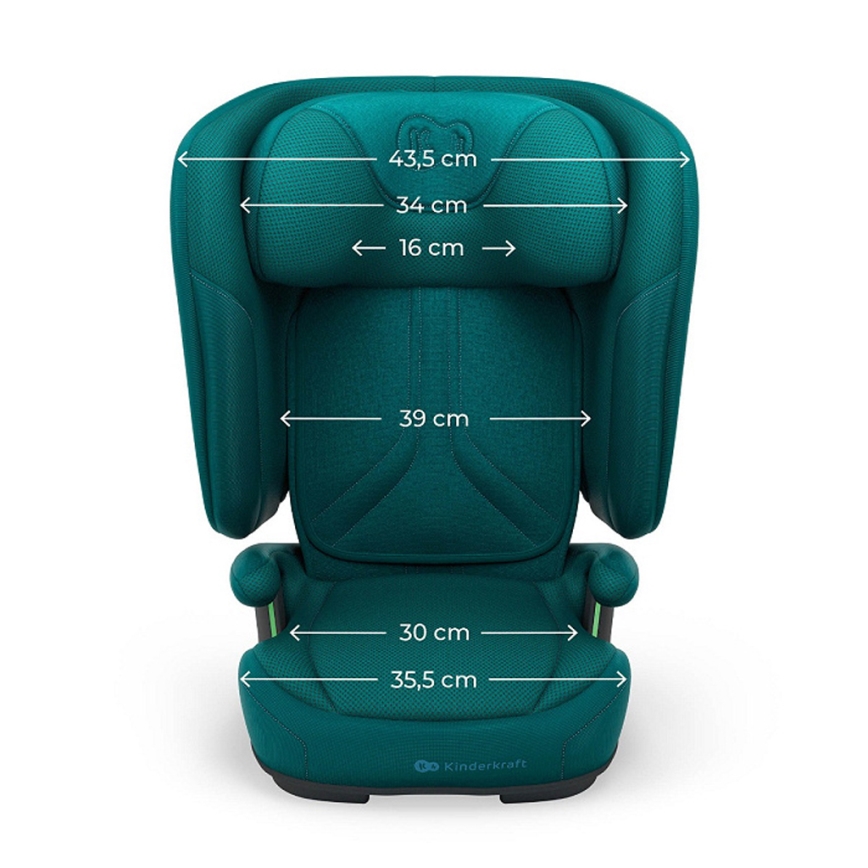 KINDERKRAFT - Sammenklappelig autostol UNITY 2 i-Size 100-150 cm turkis