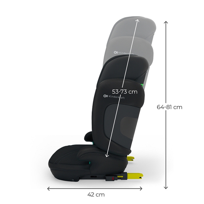 KINDERKRAFT - Sammenklappelig autostol XPAND 2 PRO 100-150 cm sort