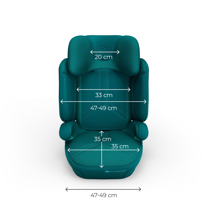 KINDERKRAFT - Sammenklappelig autostol XPAND 2 PRO 100-150 cm turkis