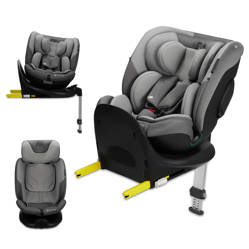 KINDERKRAFT SELECT - Autostol I-FIX (40-150 cm) Cool grå
