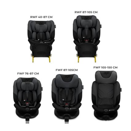 KINDERKRAFT SELECT - Autostol I-FIX (40-150 cm) Grafitsort