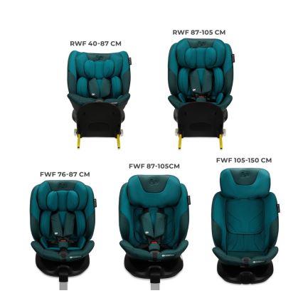 KINDERKRAFT SELECT - Autostol med drejbar I-FIX-base (40-150 cm) Harbor blue