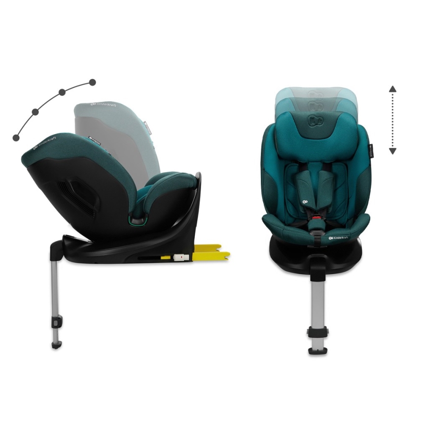 KINDERKRAFT SELECT - Autostol med drejbar I-FIX-base (40-150 cm) Harbor blue