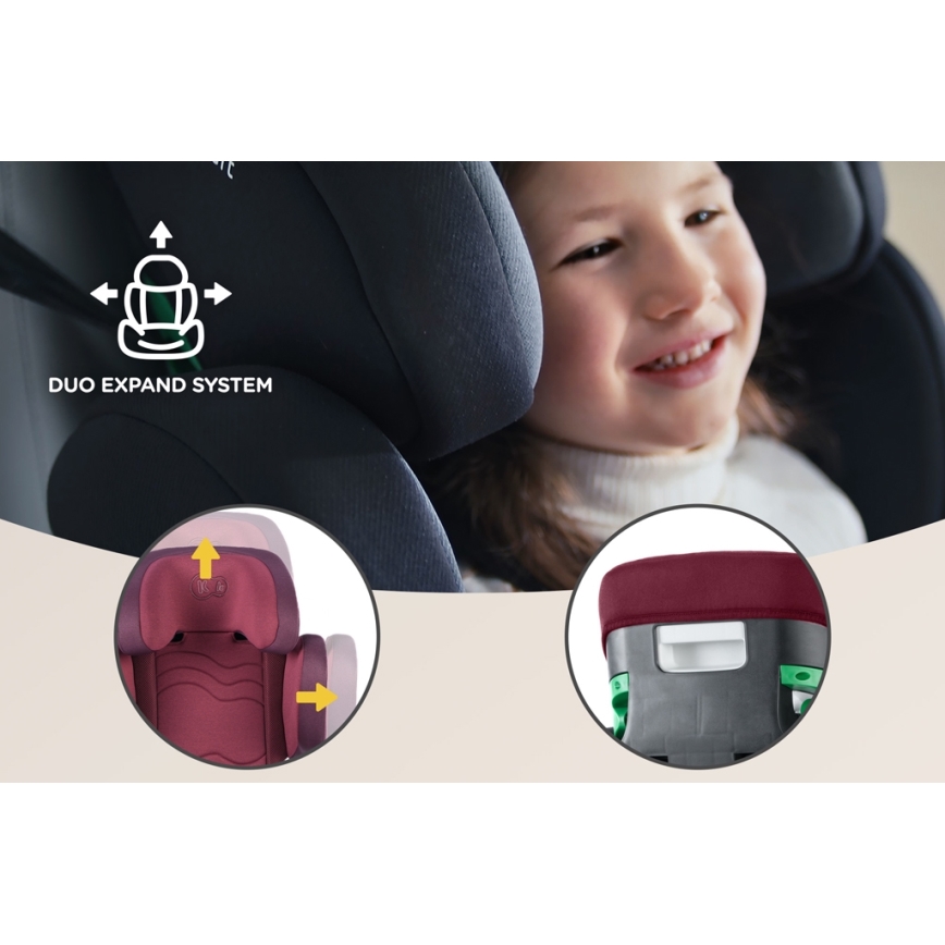 KINDERKRAFT SELECT - Autostol XPAND 2 i-Str. (100-150 cm) Premium Cherry pearl