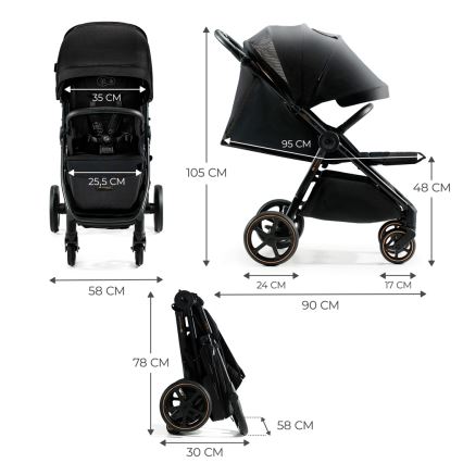 KINDERKRAFT SELECT - Barnevogn MITZY Ink sort