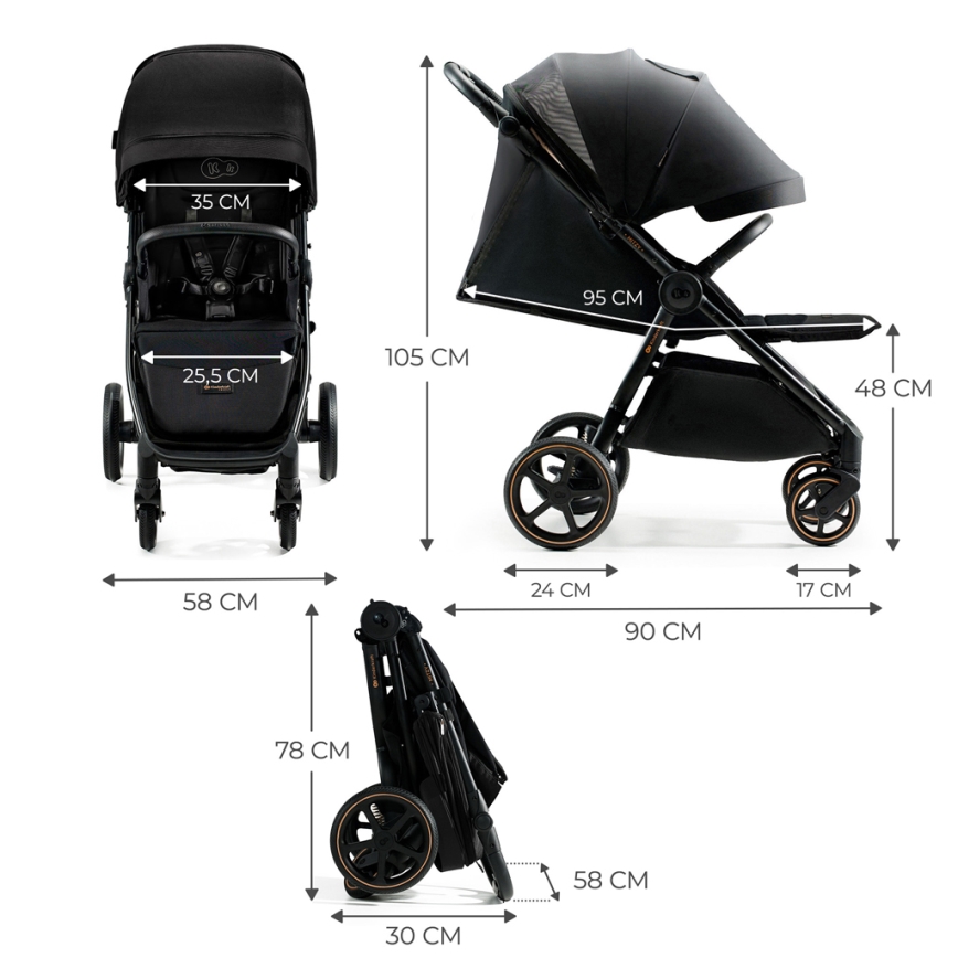 KINDERKRAFT SELECT - Barnevogn MITZY Ink sort