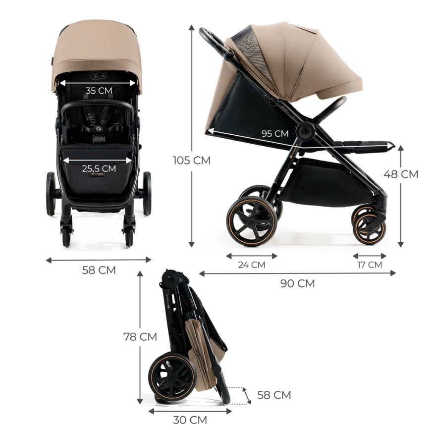 KINDERKRAFT SELECT - Barnevogn MITZY Linen beige